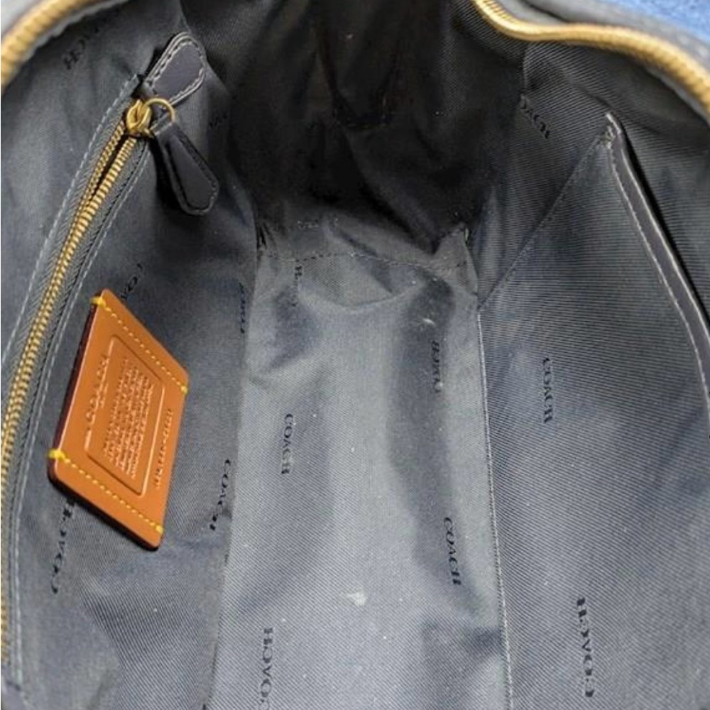 Authentic Coach Quilted Denim Leather Trim Dreamer Satchel - Picture 6 of 9